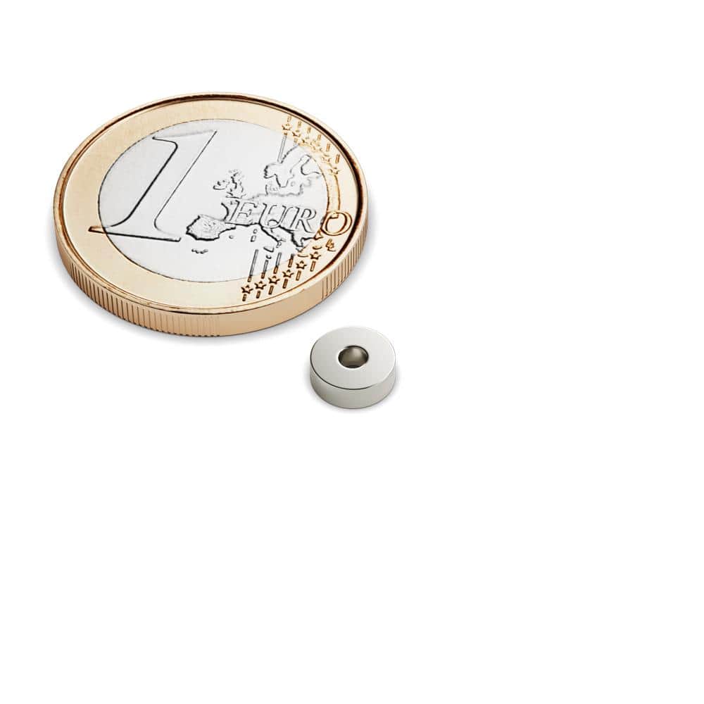 2 bis 100 Stück Neodym Ringmagnete 6x2x2 mm starke mit Bohrung Loch Ring Magnet